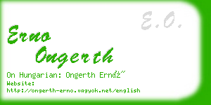 erno ongerth business card